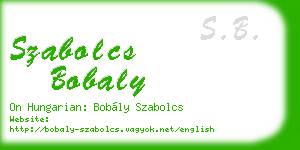 szabolcs bobaly business card