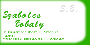 szabolcs bobaly business card